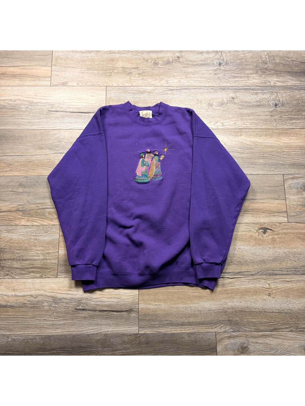 90’s Peanut Butter & Jelly Purple Crewneck Sweatshirt with Embroidered Design XL